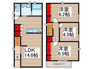 今羽駅前ドリームハウスＡ棟の物件間取画像